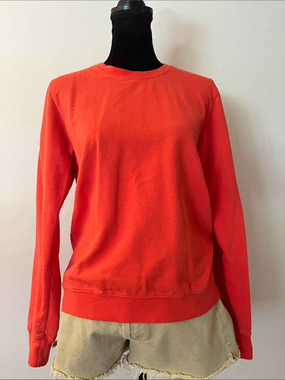 American Giant Crew Neck Womens Sweatshirt, size M, orange red